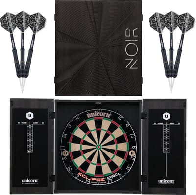 Dartcentrum Zwart met Professioneel Sisal Dartbord en Scorebord