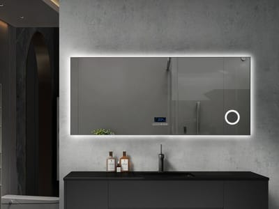 Mawialux LED Badkamerspiegel - Bluetooth - 120x70cm - Gunmetal Grey - Noël