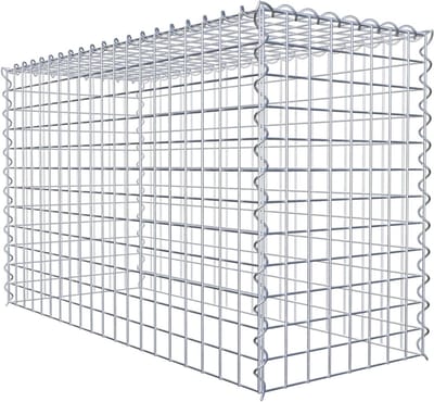 Schanskorf Hoekig - Steenkorf - Tuin Decoratie - Galvanisch Verzinkt - 100x60x40 cm