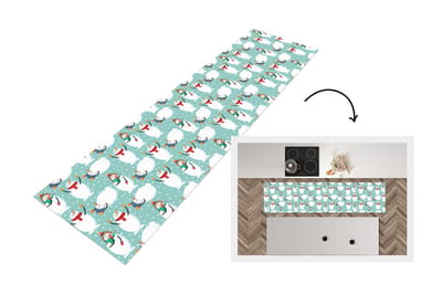 Keukenloper - Loper keuken - Sneeuwpop - Cartoon - Winter - Kerst - Patronen - 200x50 cm - Keukenloper vinyl