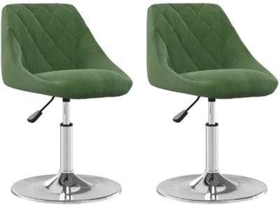 Eetkamerstoelen draaibaar 2 st fluweel donkergroen