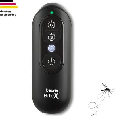 Beurer insectenbeetheler BiteX Max (BR 110) – Oplaadbaar – Makes Your Bite Go Away – After Bite met Warmte – Gestoken ondanks DEET? – Tegen Jeuk bij Muggenbeet, Insectenbeet & Insectensteken – BiteSpotLight & Extra Groot Warmteoppervlakk – Deep Black