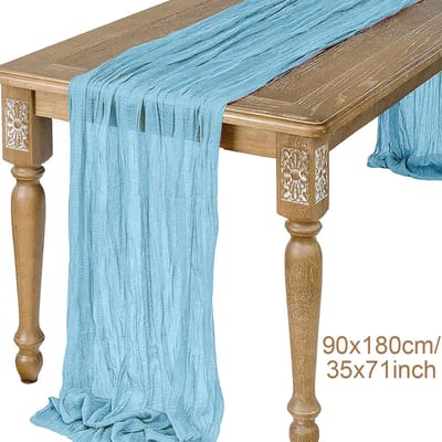 Semi-transparante gaas tafelloper salie kaasdoek tafelsetting dineren vintage bruiloft feest kerst banketten bogen taart decoratie