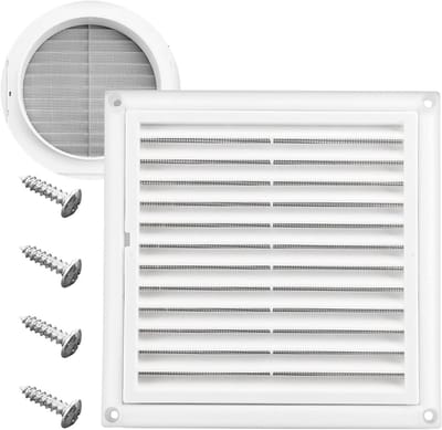 Ventilatierooster Buiten - Afdekplaat Ventilatie - Droger Uitlaat - Vogelwering - 6 inch - Wit