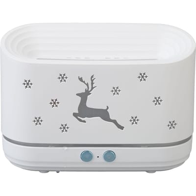 Luchtbevochtiger met vlammotief, aromadiffuser, grote tankinhoud, stille automatische luchtbevochtiger, huisdecoratie, 5V 2A white