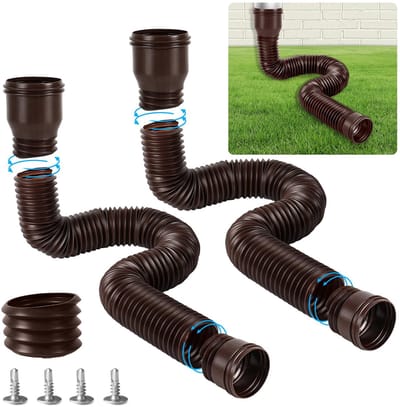 Dailygoods- Afvoerpijp Flexibele Verlenging - Verstelbaar van 47 tot 150 cm - 2 Stuks - Geschikt voor 80/100 mm - Hoogwaardig PE - Weerbestendig - Regenpijp