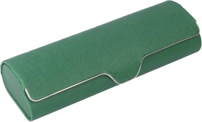 Luxe brillenkoker - Bloemen reliëf - Bril beschermen - Magneetsluiting - 160 x 50 x 30 mm - Groen