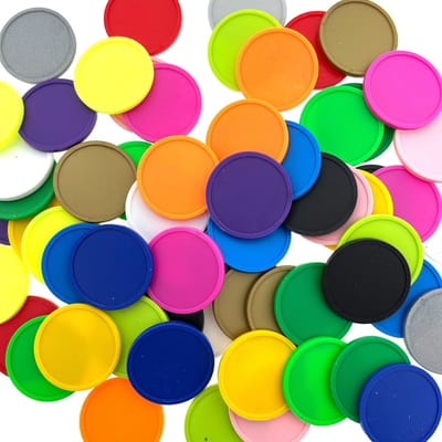 CombiCraft Blanco munten / Consumptiemunten Neon roze - Ø29mm - 100 stuks
