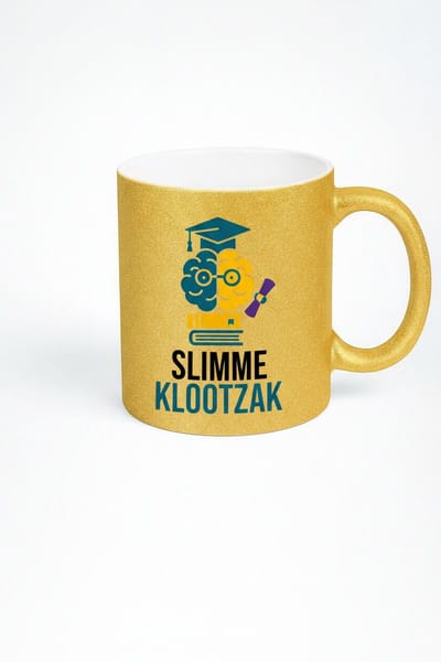 Slimme Klootzak Gouden Glitter Mok - Uniek Cadeau voor Afgestudeerden