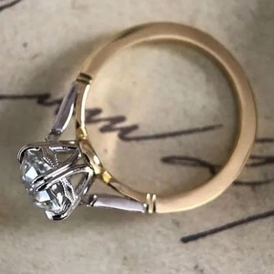 Huitan Subtiele Ronde Zirkonia Ringen voor Vrouwen Bruiloft Verlovingsring Elegante Accessoires Nieuwe Trendy Tweekleurige Sieraden 8 gray