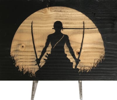 CharredArt - Houten Bord Roronoa Zoro | Manga - Hout kunst - Pirate Hunter - Huis decoratie woonkamer - Wanddecoratie accessoires - Interieur decoraties - Sinterklaas en Kerst