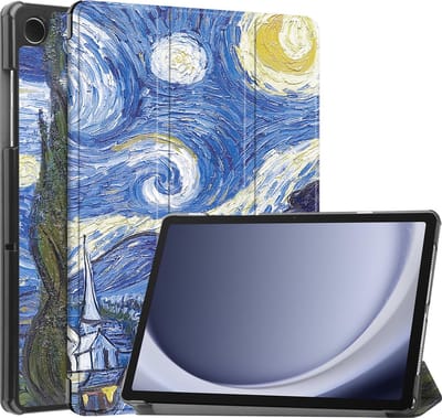 Hoesje - Geschikt voor Samsung Galaxy Tab A11 / A9 - Dun & Stevig - Hardcover Book Case - Trifold Bookcase Hoes - Hard Cover - Tablethoes - Sterrenhemel