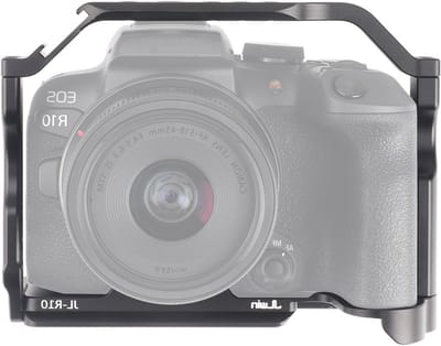 Camera Cage voor Canon EOS R10 - Aluminium Video Rig met NATO Rail, Koudschuh en Snelle Ontgrendeling voor Vloggen en Filmen