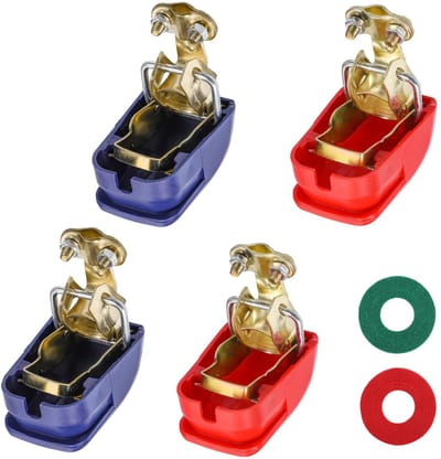 Dailygoods - Quick Release Battery Clamps - Batterijklemmen - Gemakkelijk te gebruiken - Rood en blauw - 12 V Batterijklemmen - Geschikt voor auto, mo...