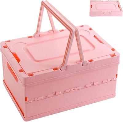 Vouwbare Opbergmand voor Kinderen, Multifunctionele Speelgoedopslag voor Kast, Boekenkast en Badkamer, 30 x 21 cm (Roze)
