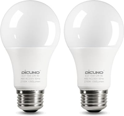 LED Lamp E27 15W - Warm Wit 2700K - 1350lm - Voor Huishoudelijk Gebruik - Set van 2
