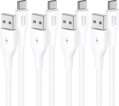 Usb C kabel - Usb A naar usb C - 4 stuks - Voordeelpak - 1m - Wit