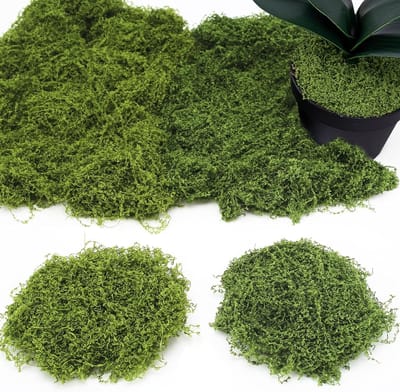 Decoratieve Kunstmos voor Creatieve Projecten, Aquariumdecoratie, DIY Modelbouw, Donkergroen en Lichtgroen, 200 g