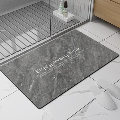 Diatomeeënaarde Zachte Mat Marmer Vuilafstotend Badkamer Absorberende Mat Toiletdeur Antislipmat Keukenvloerkleed 40 * 60CM gray