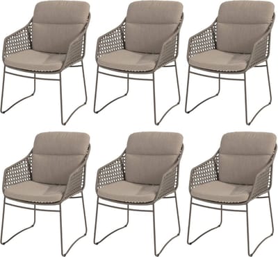 Barolo New York stoel bank dining loungeset 4 delig verstelbaar latte