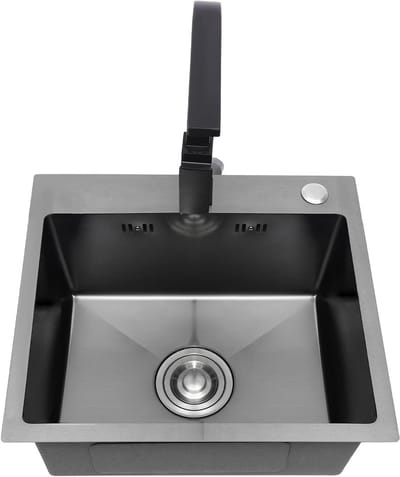 Keuken Spoelbak - Wastafel Keuken - Hygiënisch Werken - Nano Coating - 45 x 40 cm - Zwart
