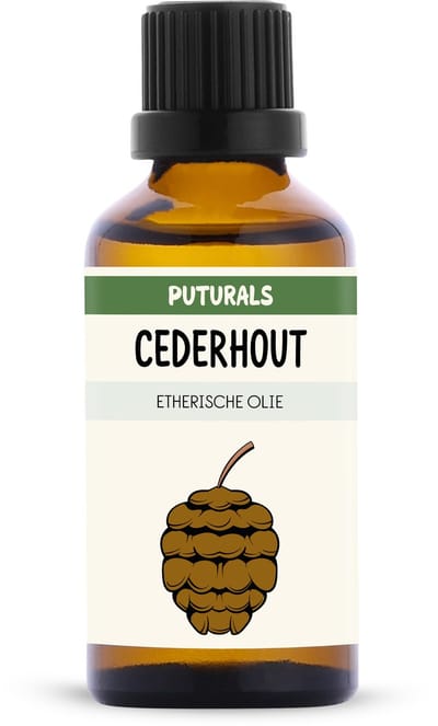Puturals Cederhout Olie 100% Natuurlijk - 50ml - Puur en Vegan - Cederhout Etherische Olie voor Huid, Haar en Aromatherapie