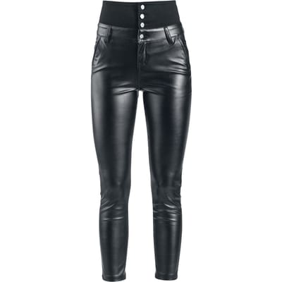 Forplay Kunstleren broek - High Waist Leather Immitation Trousers - W31L32 tot W31L34 - voor Vrouwen - zwart