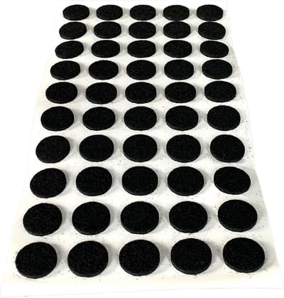 FSW-Products - Zelfklevend Meubelvilt - Meubelonderzetters - Viltjes - Vilt voor Stoelpoten - Antikras Plakvilt - 50 Stuks - 1.8cm dia - Zwart