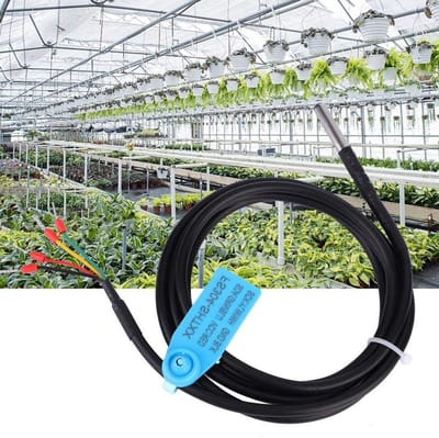 Bodem Temperatuur en Vochtigheid Sensor - Vochtmeter Bodem - Tuinieren Bodem Meten - Roestvrijstalen Behuizing - 150 cm Kabel - Zilver