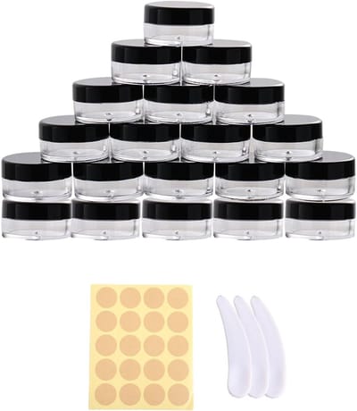 Set van 20 Lege Duidelijke Potjes van 10ml voor Crème, Cosmetica en Reisinname, Ideaal voor Lotion en Crème Opslag