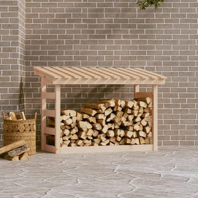 Houten rek - Houtopslag - Haardhout bewaren - Massief grenenhout - 108 cm - Natuurlijk