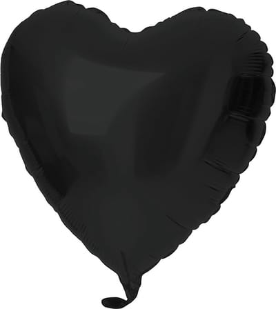 Folat - Folieballon hart zwart (45cm)
