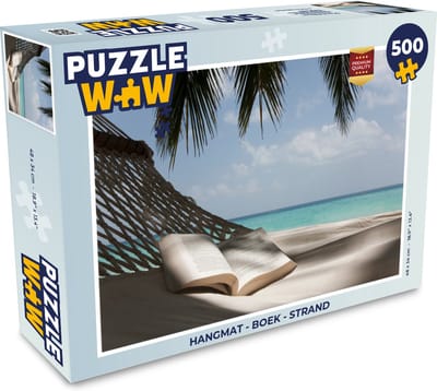 Puzzel Hangmat - Boek - Strand - Legpuzzel - Puzzel 500 stukjes