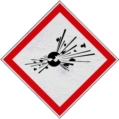 GHS01 explosieve stoffen bord | Forex Re materiaal | 15 x 15 cm