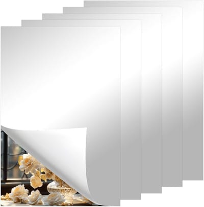 Set van 5 Zelfklevende Wandspiegels 20 x 30 cm Flexibele Bladeren Voor Muurdecoratie, Ideaal voor Slaapkamer, Woonkamer en Kleedkamer