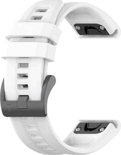 Siliconen bandje - geschikt voor Garmin Fenix 3 / 5X / 5X Plus / 6X / 6X Pro / 7X / 7X Pro / 8 (51 mm) / Quatix 3 / 6X / Tactix (7) / Enduro (2) / Descent Mk1 / Mk2(i) / Mk3i 51 mm / D2 / Epix Pro Gen 2 51 mm wit