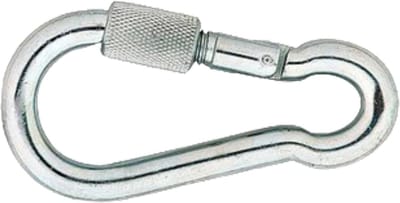 Karabijnhaak - 8x80mm – met borgschroef - Gegalvaniseerd