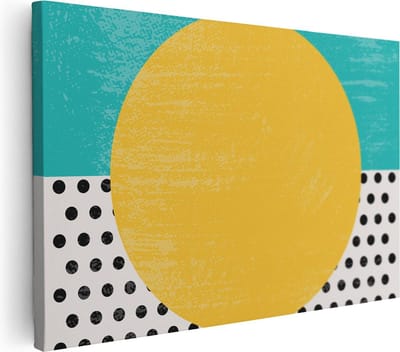 Artaza Canvas Schilderij Abstract - 120x80 cm - Groot - Wanddecoratie Geometrisch - Muurdecoratie Retro - Decoratie Stippen