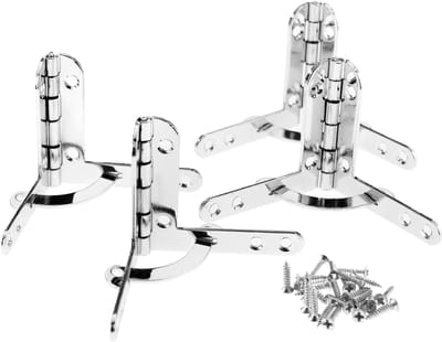 Dailygoods- Scharnieren Zilver - Kwadrant Scharnieren - Kleine Scharnieren - 90 Graden Rotatie - Bevestigingsschroeven - Duurzaam Ijzer - Kwadrantscharnier