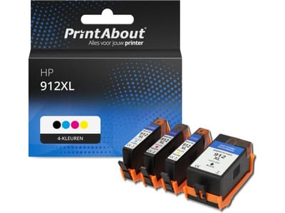PrintAbout huismerk Inktcartridge 912XL (3YP34AE) 4-kleuren Multipack Geschikt voor HP