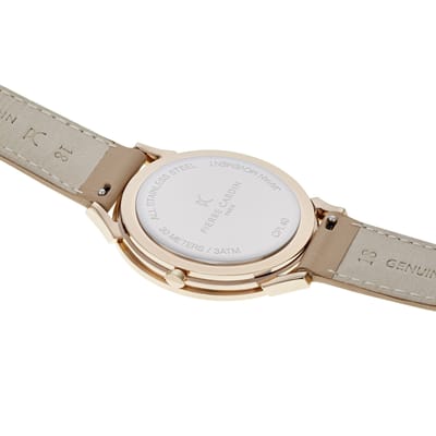 Pierre Cardin Pigalle Half Moon CPI.2011 Horloge - Leer - Crème - Ø 40 mm