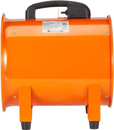 Bouwventilator - Industriële axiale afzuigventilator met slang - Vermogen 255 W AC-motor - Toerental 2830 RPM - Luchtstroom 2922 m³/h - Luchtslang 10 m - Geluidsniveau 79 dB