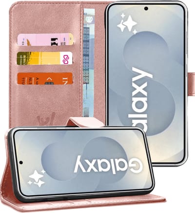 Hoesje geschikt voor Samsung Galaxy S25 - Portemonnee Book Case Rosegoud