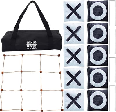 Zakgooi Buitenspel - Gooi Spel - Sociaal Vermaak - Compact Opvouwbaar - 1.9 kg - Zwart Wit