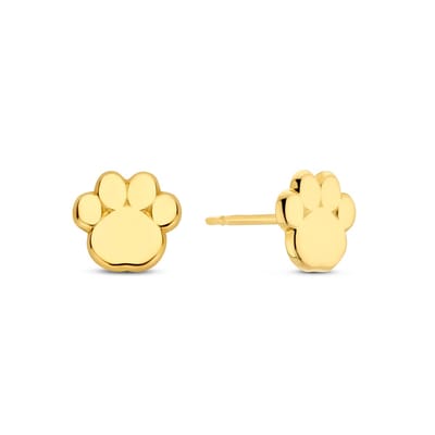 New Bling 9NBG-0720 Gouden Oorknopjes Hondenpootje - Oorbellen - Hondenpoot - 6,4x6,8mm - Oorstekers - 14 Karaat - Goud