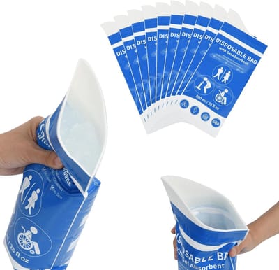 Plaszak - 12 stuks - 800 ml - Nood Toilet - Wegwerp urinezakjes - Draagbare noodzakjes - Plaszakjes voor Noodgevallen - Voor mannen en vrouwen - Wegwerp Plastuit - Reis toilet - Voor plassen en overgeven - Blauw