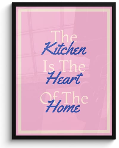 Poster in lijst - Fotolijst 60x80 cm - Posters - Tekst - Blauw - Keuken - Kader - Posterlijst zwart - Decoratie - Wanddecoratie woonkamer - Muurdecoratie slaapkamer