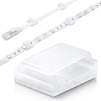 SnelShoppen - 100 Stuks Self Adhesive Kabel Clips voor Kabelbeheer - Geschikt voor LED Strips, USB en Internet Kabels - Eco-vriendelijk PA66 Materiaal