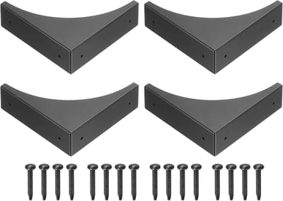 Allecta - Decoratieve Hoekbeschermers van 6,4 cm in Vintage Stijl - Set van 4 - Metaal - Randbescherming met Schroeven - Geschikt voor Meubels en Tafelkisten - Zwart