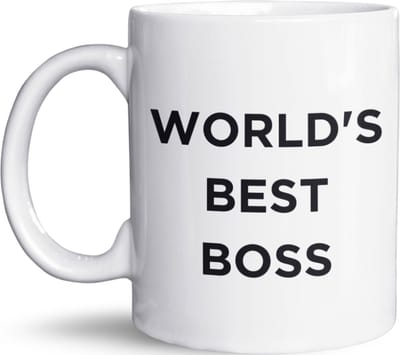 NietMokken.nl - Grappige mok "World's Best Boss" - Keramische tas 325 ml - Beide zijden bedrukt - Magnetron- en vaatwasbestendig - Perfecte beker voor koffie of thee - Leuk als cadeau voor je baas!